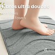 VOUNOT - Tapis de Bain Antidérapant microfibre motif ondulé 60x110cm gris - vignette