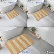 VOUNOT - Lot de 2 Tapis de Bain Antidérapant chenille microfibre 60x90cm beige - vignette