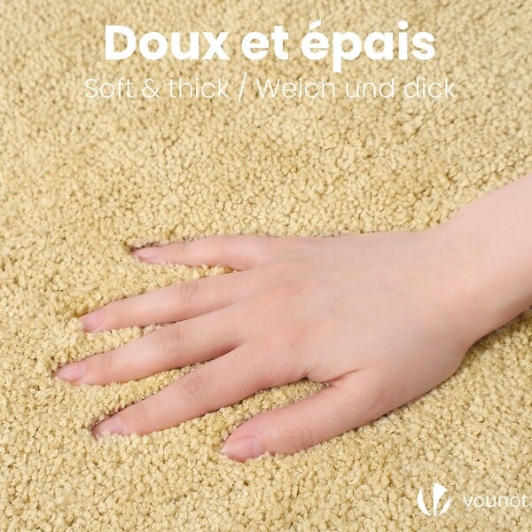 VOUNOT - Tapis de Bain Antidérapant microfibre 40x60cm beige - large