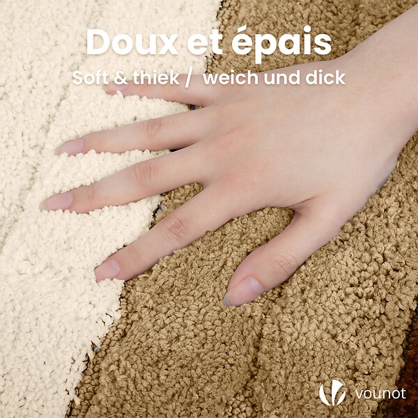 VOUNOT - Tapis de Bain Antidérapant microfibre motif dégradé 40x60cm beige - large
