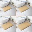VOUNOT - Lot de 2 Tapis de Bain Antidérapant microfibre motif ondulé 60x90cm beige - vignette