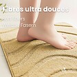 VOUNOT - Tapis de Bain Antidérapant microfibre motif ondulé 60x110cm beige - vignette