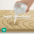 VOUNOT - Tapis de Bain Antidérapant microfibre motif ondulé 60x110cm beige - vignette