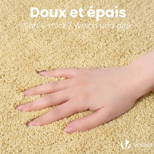 VOUNOT - Tapis de Bain Antidérapant microfibre 60x110cm beige - large