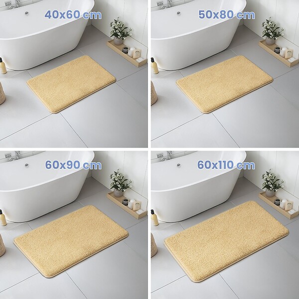 VOUNOT - Tapis de Bain Antidérapant microfibre 60x110cm beige - large