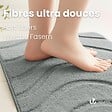 VOUNOT - Tapis de Bain Antidérapant microfibre motif ondulé 50x80cm gris - vignette