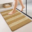 VOUNOT - Tapis de Bain Antidérapant chenille microfibre 60x90cm beige - vignette