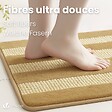 VOUNOT - Tapis de Bain Antidérapant chenille microfibre 60x90cm beige - vignette