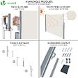 VOUNOT - Paravent retractable avec housse de protection 140x300cm Beige - vignette