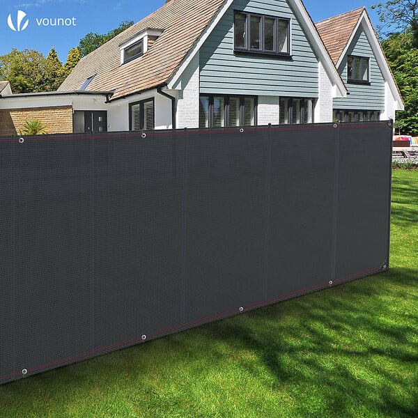 VOUNOT - Brise vue occultant en HDPE 230g/m² 1.5x20m avec attaches de fixation anthracite - large
