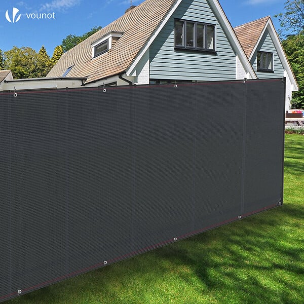 VOUNOT - Brise vue occultant en HDPE 230g/m² 1.8x20m avec attaches de fixation anthracite - large