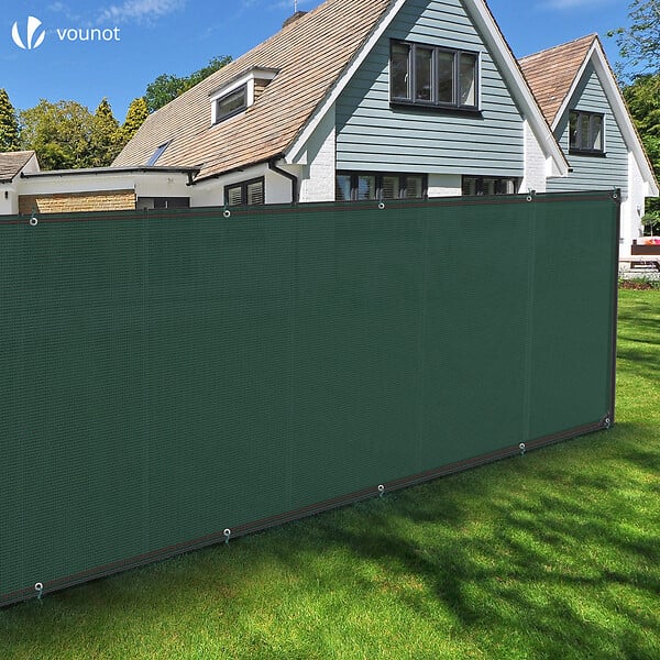 VOUNOT - Brise vue occultant en HDPE 230g/m² 1.5x20m avec attaches de fixation vert - large
