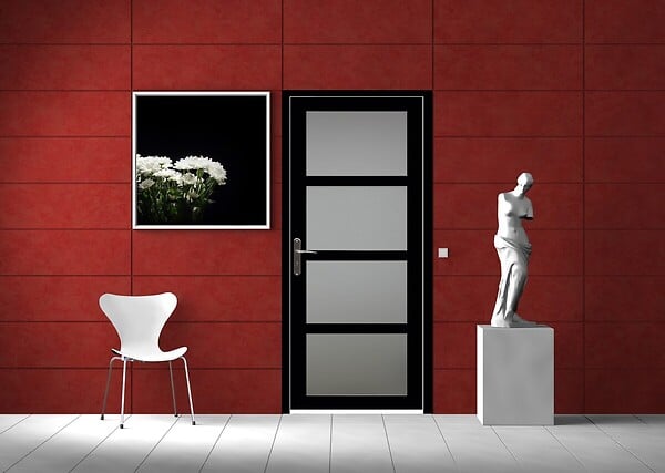 GD MENUISERIES - Bloc Porte Telia Noir Vitrée H204 x L83 cm Côte Tableau P.Droit - large