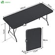 VOUNOT - Table de camping pique nique pliable 180cm HDPE polyrotin noire - vignette