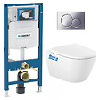 GEBERIT - Pack WC Bati Geberit Duofix UP320 + cuvette Roca sans bride + abattant Soft Close + Plaque Chrome (GebOna-N) - vignette