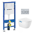 GEBERIT - Pack WC Bati Geberit UP100 + Cuvette Roca Ona sans bride fixations invisibles + Plaque chrome mat (OnaGeb9) - vignette