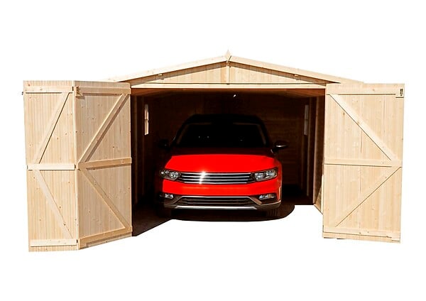 TIMBELA - TIMBELA M102 - GARAGE en bois Naturel - H222xL616xl324 cm / 18 m² - large