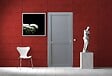 GD MENUISERIES - Bloc Porte Athena Gris Clair 2 panneaux H204 x L73 cm Côte Tableau P.Gauche - vignette