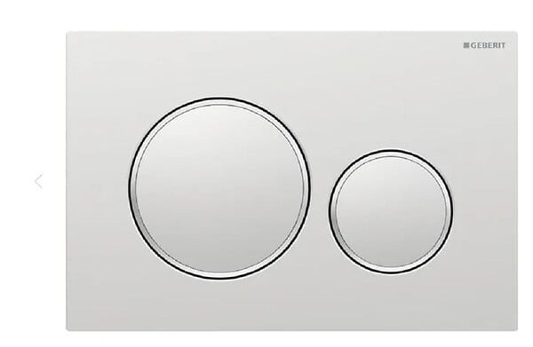 GEBERIT - Plaque de déclenchement WC DUOFIX Sigma 20, Blanc et chromé (115.882.KJ.1) - large