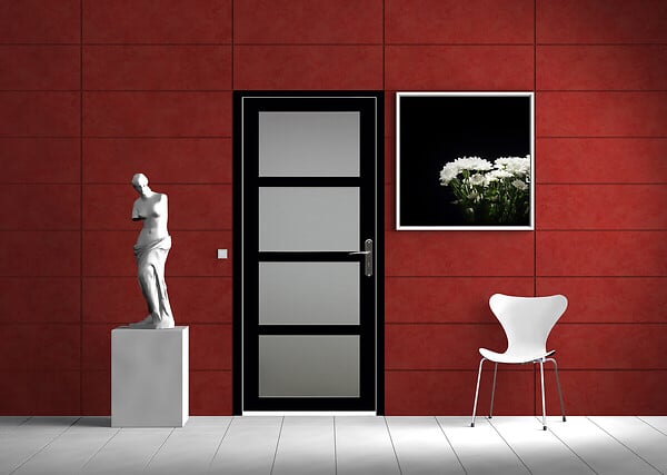 GD MENUISERIES - Bloc Porte Telia Noir Vitrée H204 x L83 cm Côte Tableau P.Gauche - large