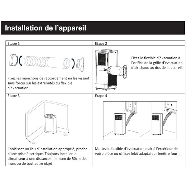 VOLTMAN - Climatiseur 7000BTU 3en1 Ventilateur Déshumidificateur - Silencieux - 2000W - Classe énergétique A - Voltman - large