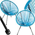 TECTAKE - Lot de 2 chaises de jardin Santana bleu - vignette