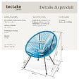 TECTAKE - Lot de 2 chaises de jardin Santana bleu - vignette