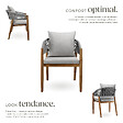TECTAKE - 4 Places chaise de jardin bois d'acacia massif résistante aux intempéries rope design grège 59 x 58 x 76,5 cm - vignette