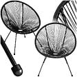 TECTAKE - Lot de 2 chaises de jardin Santana noir - vignette