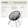 TECTAKE - Lot de 2 chaises de jardin Santana noir - vignette