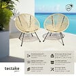 TECTAKE - Lot de 2 chaises de jardin Santana beige - vignette
