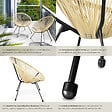 TECTAKE - Lot de 2 chaises de jardin Santana beige - vignette