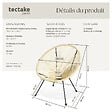 TECTAKE - Lot de 2 chaises de jardin Santana beige - vignette