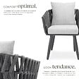 TECTAKE - Chaise confortable avec tressage corde alu gris anthracite coussin épais confortable pieds réglables - vignette