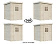 WHITE WOOD - Abri de jardin en bois Zoé 1 - Gris - L.180xP.180xH.208cm - vignette