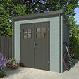 WHITE WOOD - Abri de jardin en bois  Zoé 2 gris - L.220xP.220xH.208cm - vignette