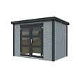 WHITE WOOD - Abri de jardin en bois Olivia 1 - Gris anthracite - L.300xP.206xH.216cm - vignette