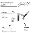 JACOB DELAFON - Mitigeur baignoire Aleo+ 3 trous + pommeau de douche + flexible - vignette