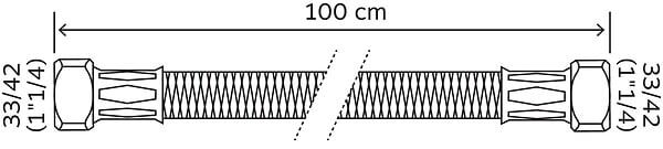 SOMATHERM FOR YOU - Flexible chauffage 2 écrous tournants 1"1/4 - 1000 mm - large