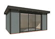 WHITE WOOD - Studio de jardin en bois Lydia bois épicéa - Gris - L.494xH.237xP.390cm - vignette