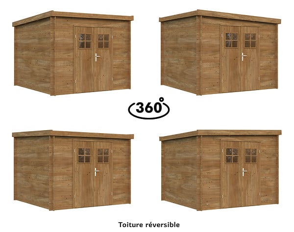 WHITE WOOD - Abri de jardin en bois Zoé 3 traité autoclave ép.19mm - White Wood - 6,8m² - large