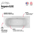 JACOB DELAFON - Pack baignoire droite 180 X 80 Elise + pare bain struktura - vignette
