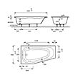 JACOB DELAFON - Pack baignoire bain douche 170 x 90 Bastille vidage à gauche blanc brillant + tablier en angle - vignette