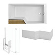JACOB DELAFON - Baignoire bain douche  Neo 170 x 90 droite + pare bain + tablier + étagère - vignette