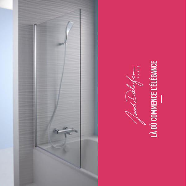JACOB DELAFON - Pack baignoire droite 180 X 80 Odéon up + pare bain 1 volet chromé + tablier en niche + vidage - large