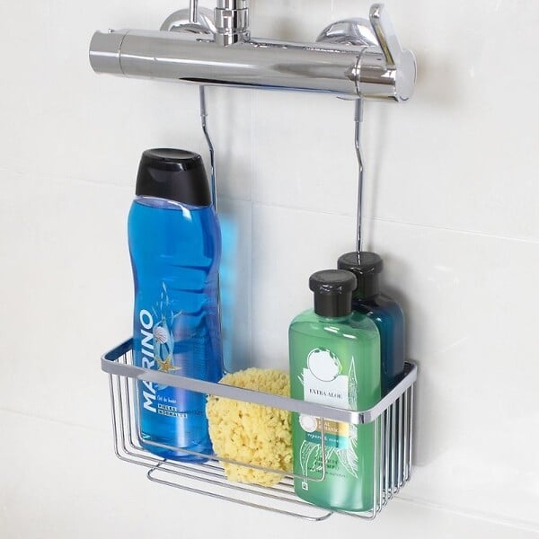 DEBLANCH - Etagère de douche à suspension, chromé - large