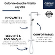 GROHE - Colonne de douche thermostatique Vitalio Joy 260 avec nettoyant robinetterie GrohClean - vignette