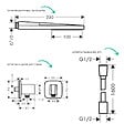 HANSGROHE - Colonne douche thermostatique Ecostat Square Douche de tête Vernis Shape Flexible Isiflex Douchette Pulsify E  noir mat - vignette