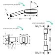 HANSGROHE - Colonne douche thermostatique Ecostat Square Douche de tête Vernis Shape Flexible Designflex Douchette Pulsify noir mat - vignette