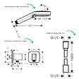 HANSGROHE - Colonne douche thermostatique Ecostat Square Douche de tête Vernis Flexible Isiflex Douchette Vernis Blend noir - vignette